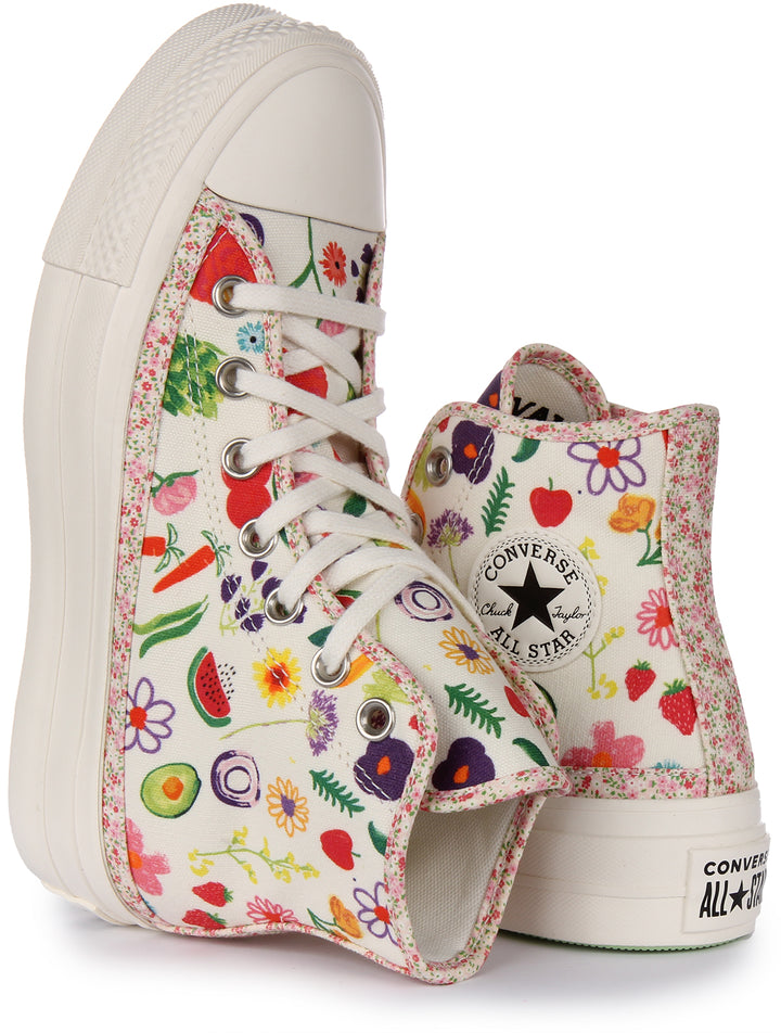 Converse All Star Lift A06063C In White Fruits