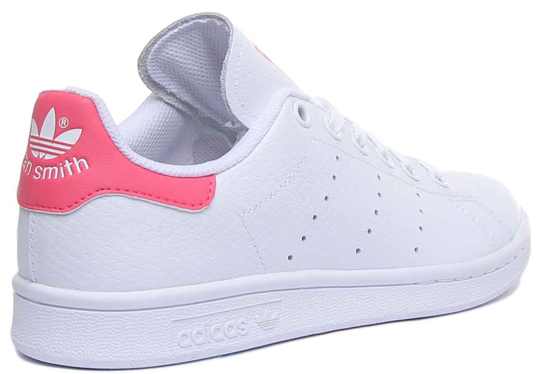 Adidas Stan Smith J Zapatillas de tenis clásicas para jóvenes en blanco rosa