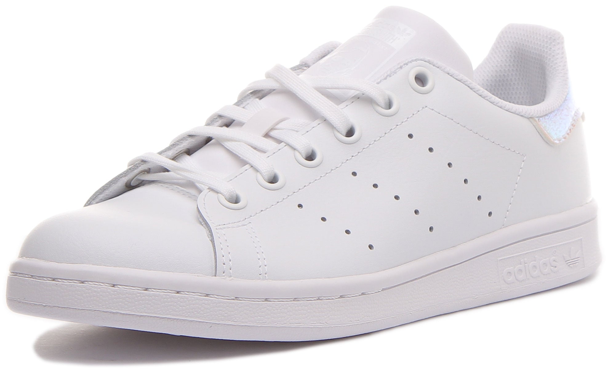 Adidas Stan Smith Jugend Lassige Turnschuhe aus Leder mit niedrigem Oberteil zum Schnuren WeiB Rosa