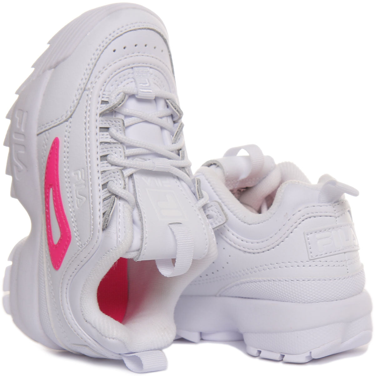 Fila Disruptor Ii In White Pink For Kids