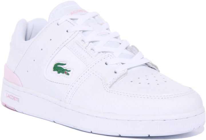 Lacoste Court Cage In White Pink For Women