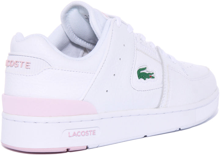 Lacoste Court Cage In White Pink For Women