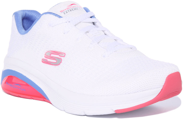 Skechers Skech Air Extreme 2.0Classic Vibe Zapatillas de malla con cordones para mujer en blanco rosa