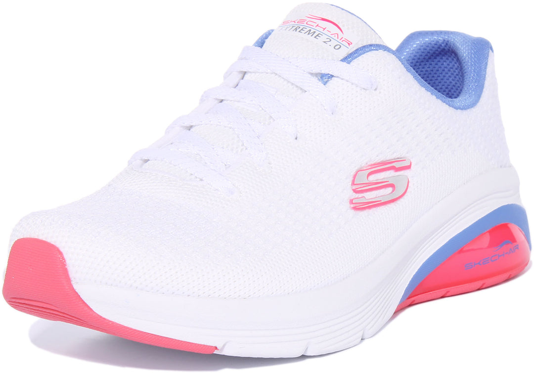 Skechers Classic Vibe In White Pink For Women