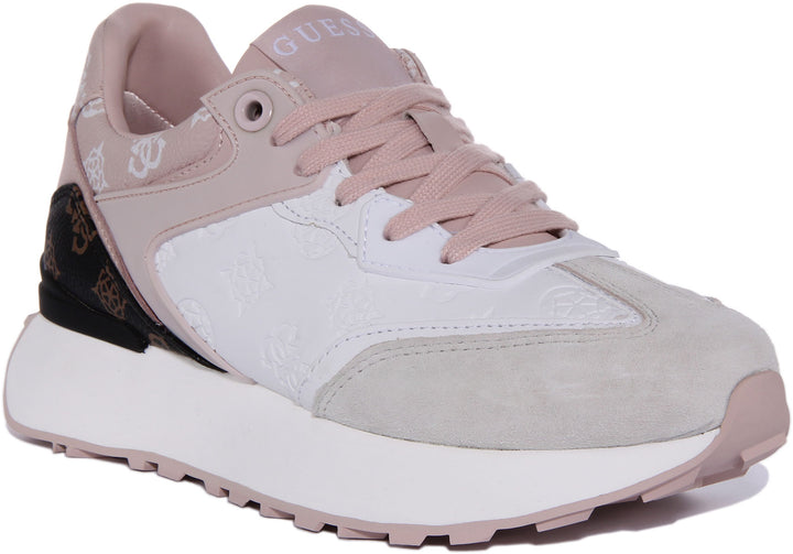 Guess Luchia Platform In White Pink For Women