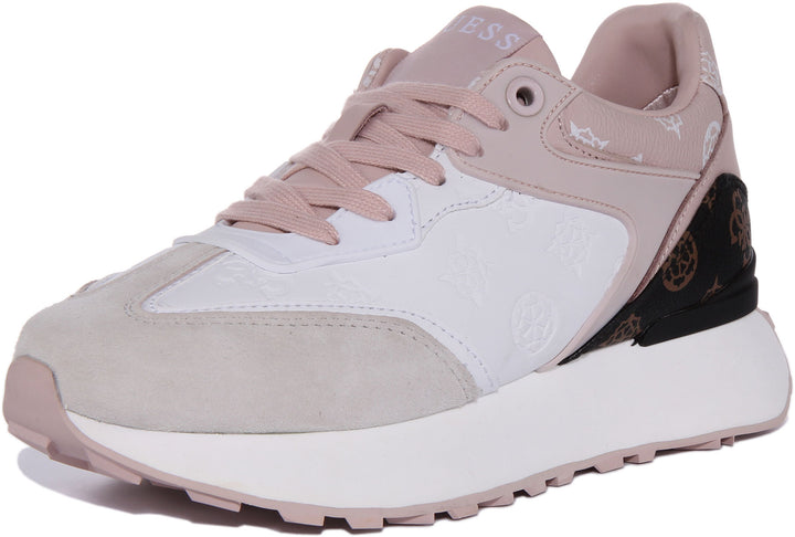 Guess Luchia Platform In White Pink For Women