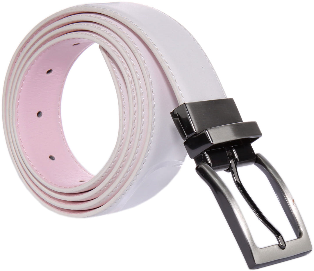 Justinreess England Dexter In White Pink Belt For Men