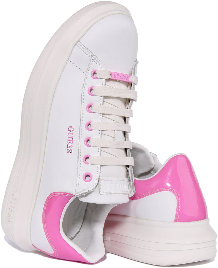 Guess Vibo Trainer In White Pink For Women