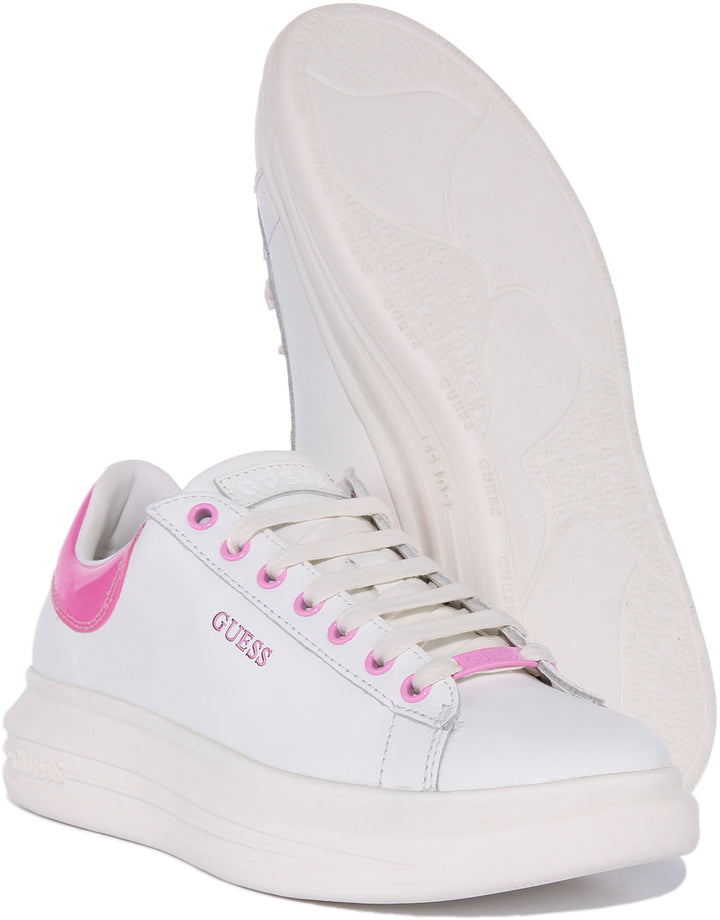 Guess Vibo Trainer In White Pink For Women