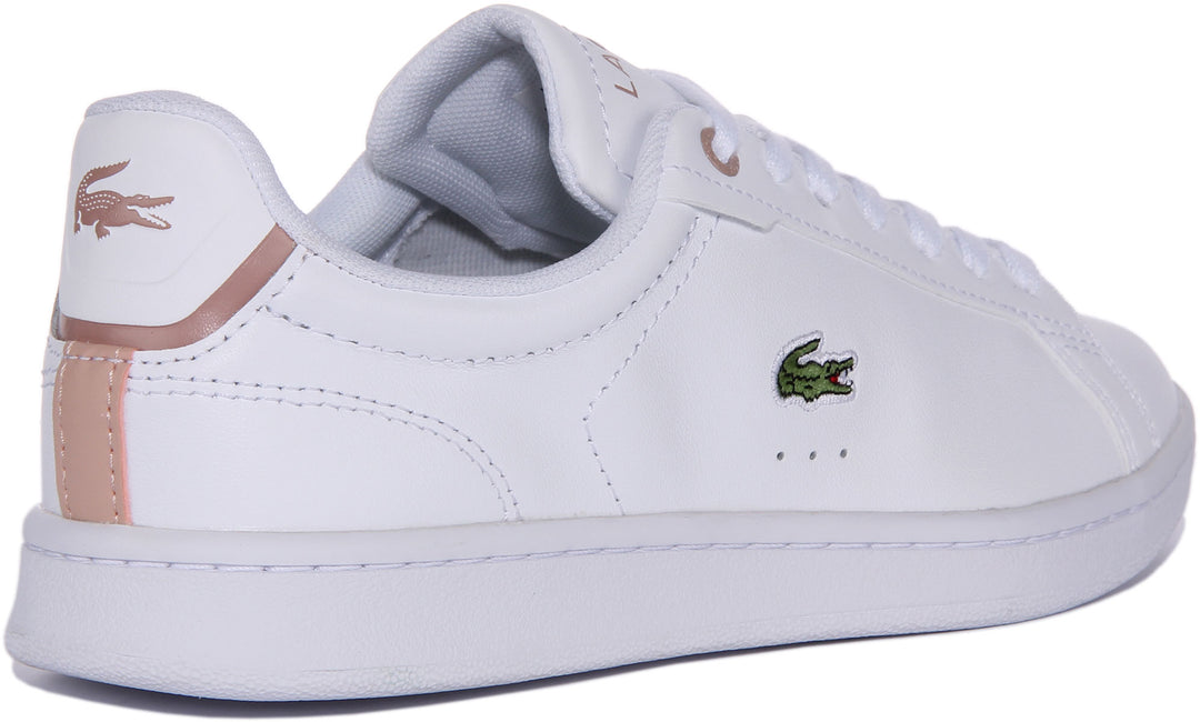 Lacoste Carnaby Pro In White Pink For Women