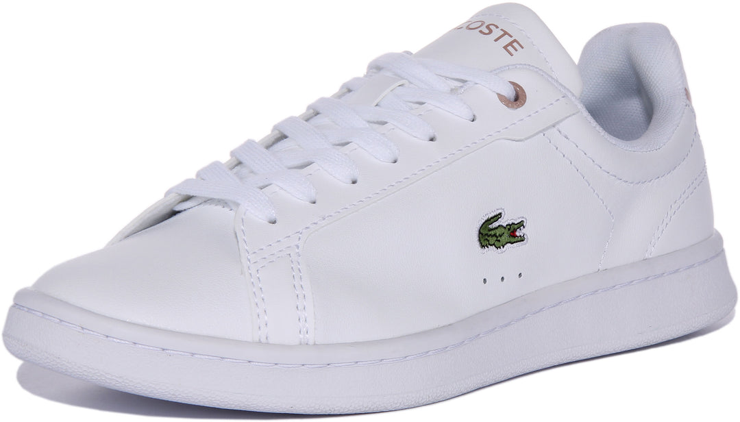Lacoste Carnaby Pro In White Pink For Women