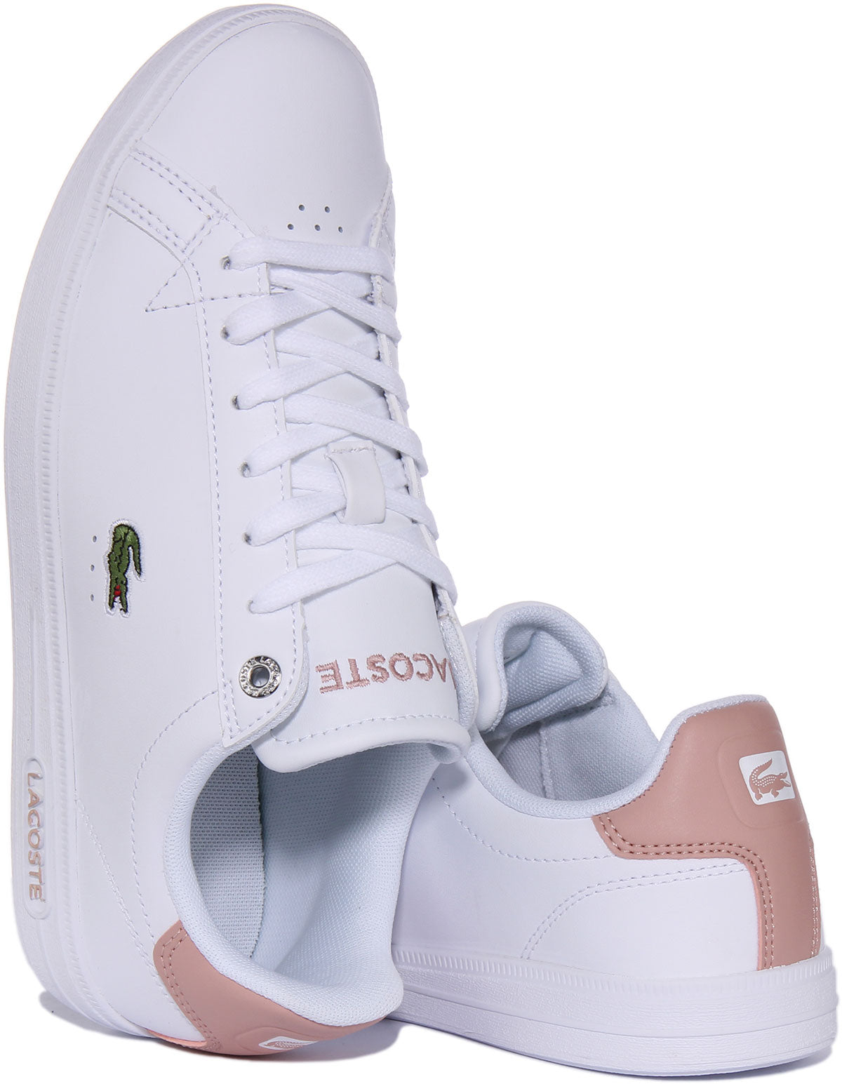 Lacoste white and rose gold deals trainers