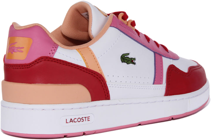 Lacoste T Clip Trainers In White Pink For Junior