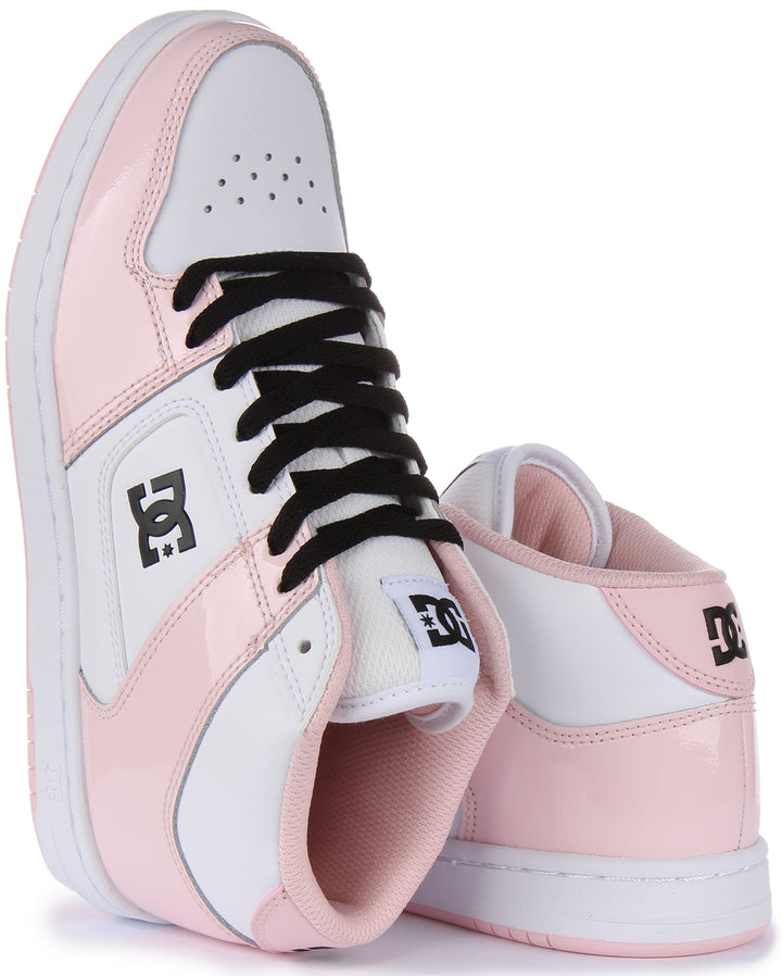 Dc Shoes Manteca 4 Mid In White Pink For Women