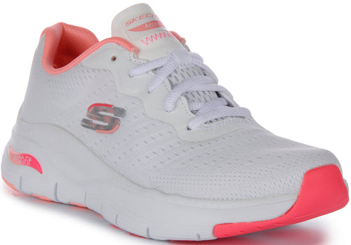 Skechers Arch Fit fit In White Pink For Women