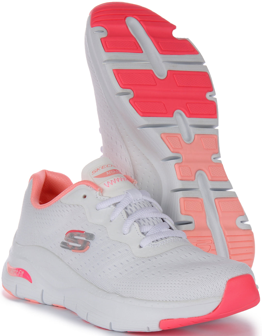 Skechers Arch Fit fit In White Pink For Women