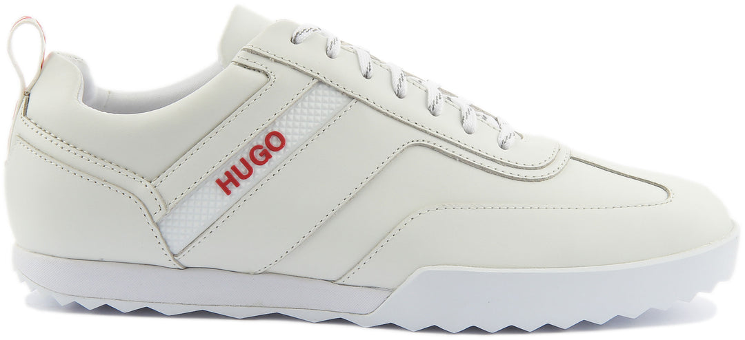 Hugo Boss Matrix Baskets en cuir à lacets pour hommes en blanc rouge