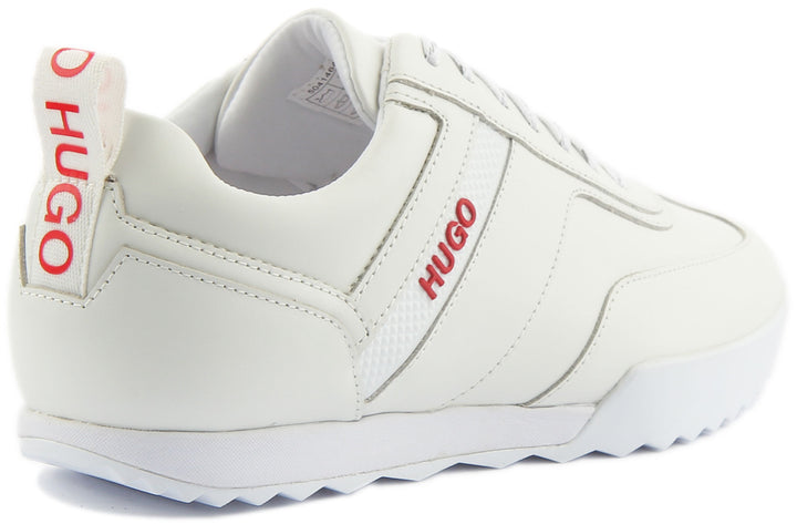 Hugo Matrix Low Top Trainers In White Red For Men