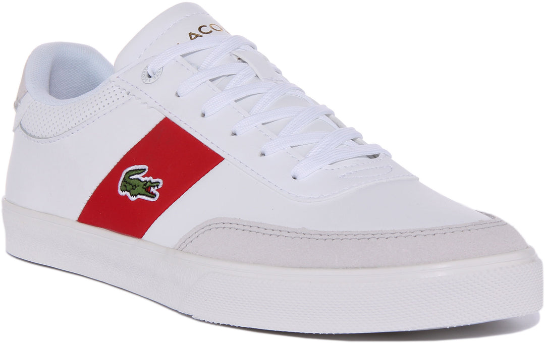 Lacoste Court Master Pro In White Red For Men