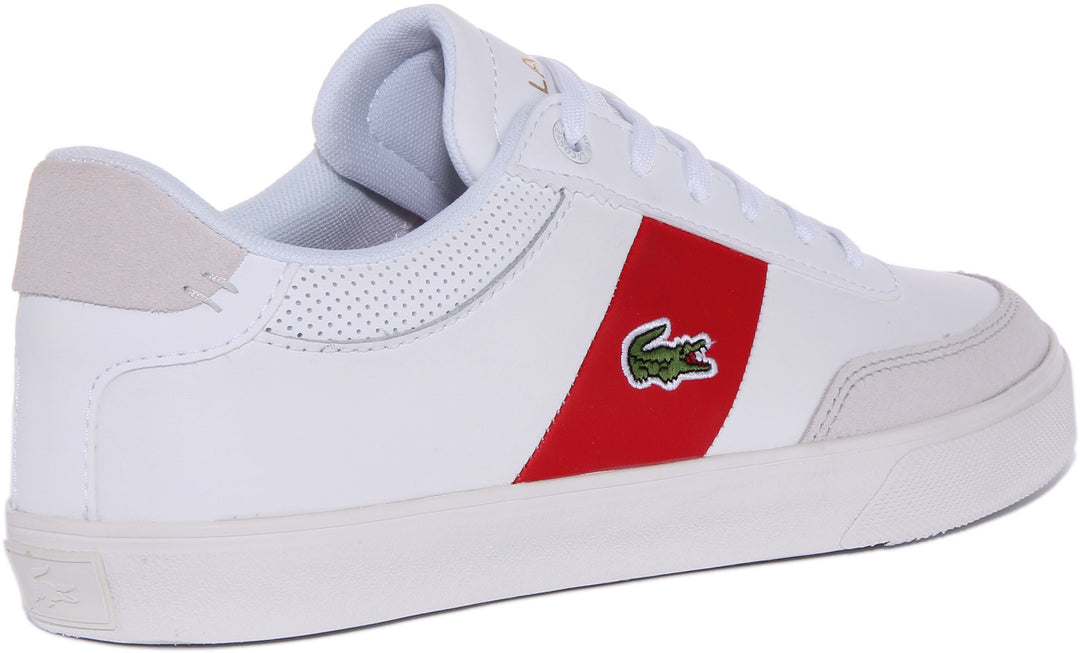Lacoste Court Master Pro In White Red For Men