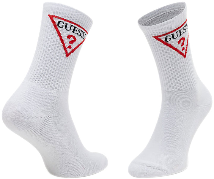 Guess Single Pair Sock In White Red For Women