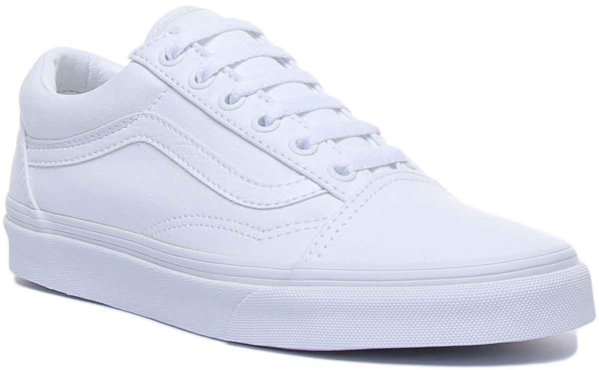 White vans with colored 2024 stripe