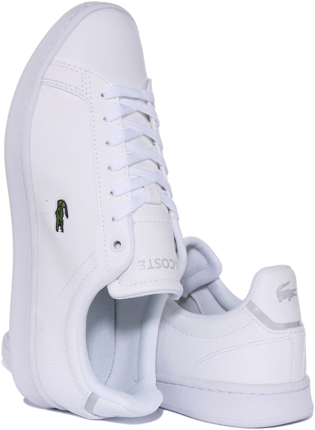 Lacoste Carnaby Pro BL23 1 Zapatillas con cordones de piel para jóvenes en blanco blanco