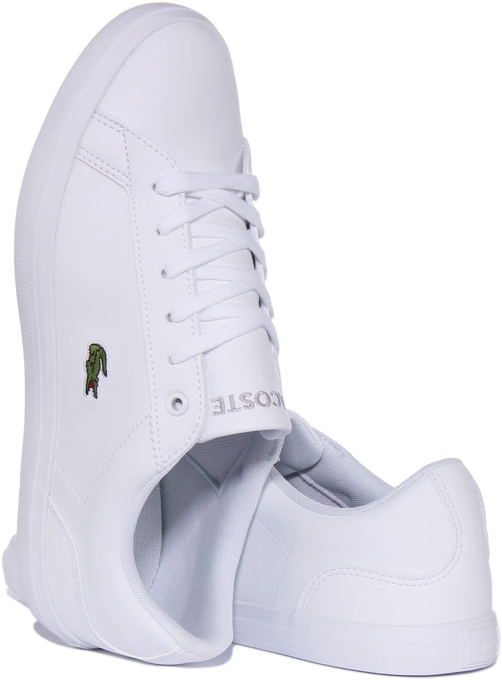 Lacoste Lerond BL 21 1 CUJ Zapatillas de deporte sintéticas con cordones para jóvenes en blanco blanco