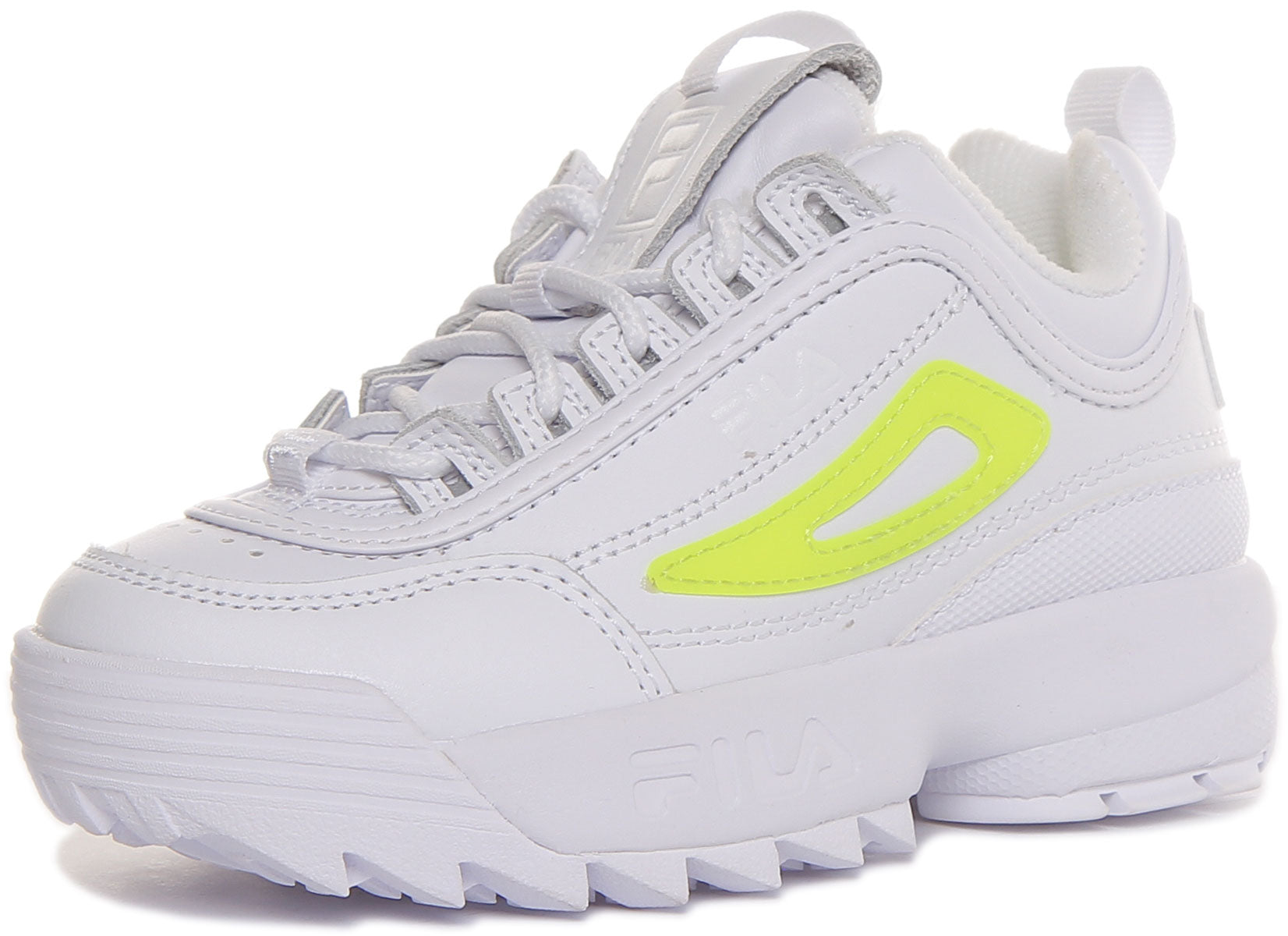 Fila disruptor white store green