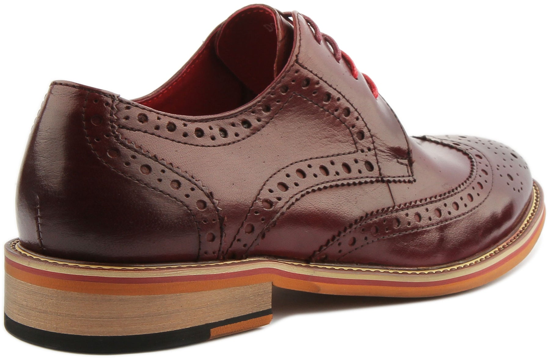 Justin Reece England Dover In Wine | Lace Wingtip Brogue Shoes – 4feetshoes