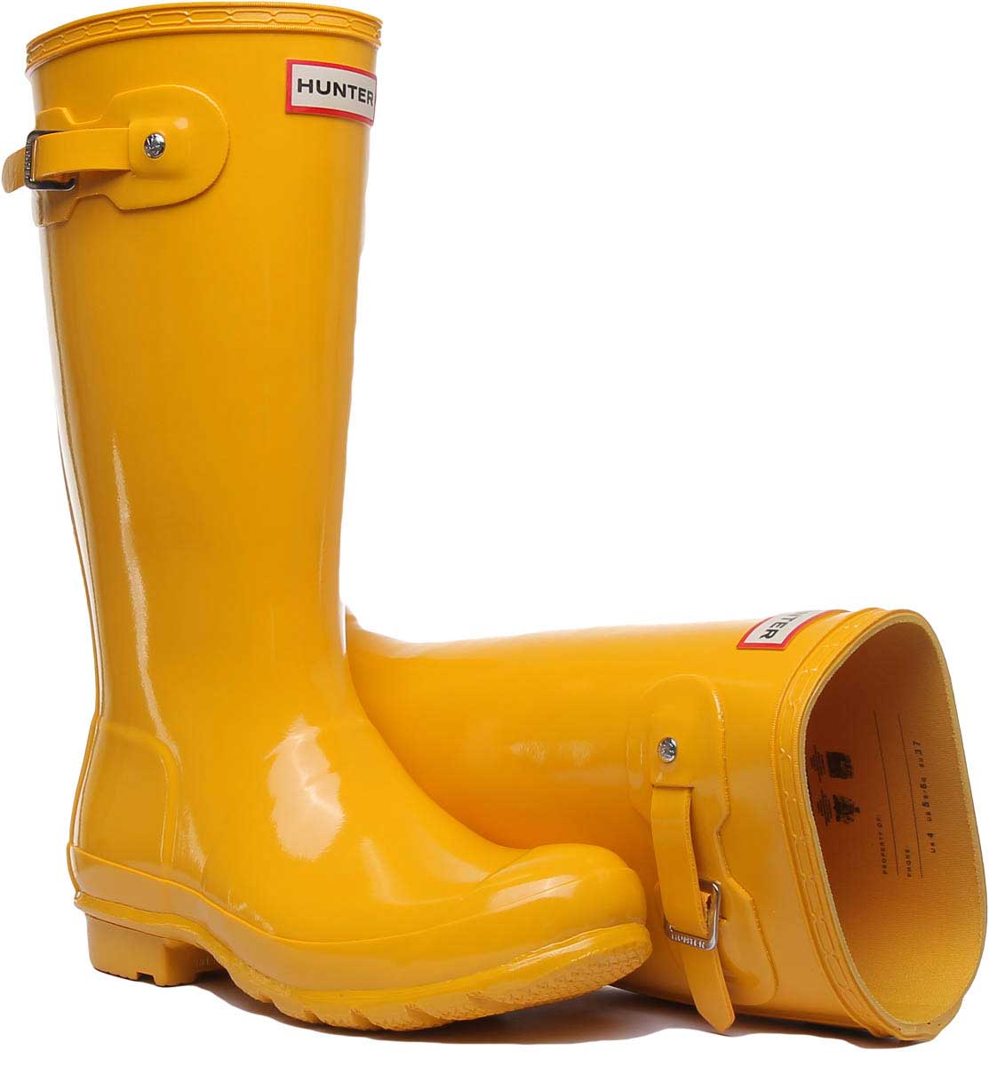 Yellow gloss 2025 hunter boots