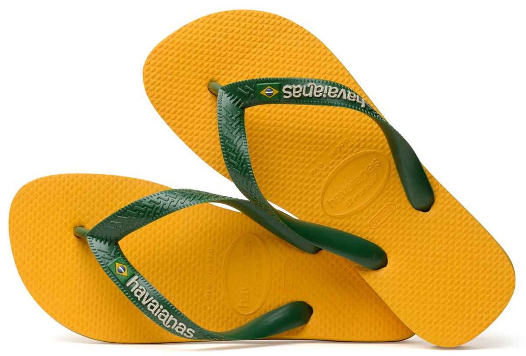 Havaianas Brasil Logo Sandales pour enfants en vert jaune
