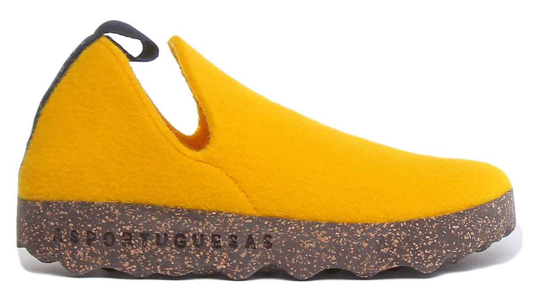 Asportuguesas City Kork Sohle rutscht auf gelben Schuhen für Frauen
