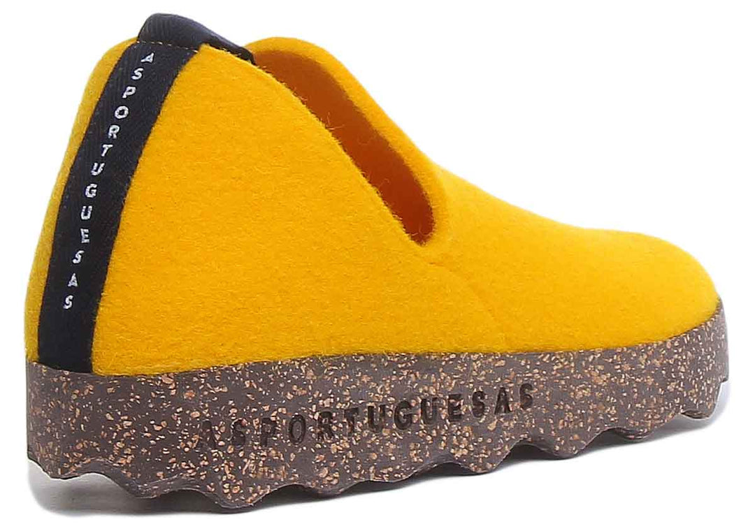 Asportuguesas City Kork Sohle rutscht auf gelben Schuhen für Frauen