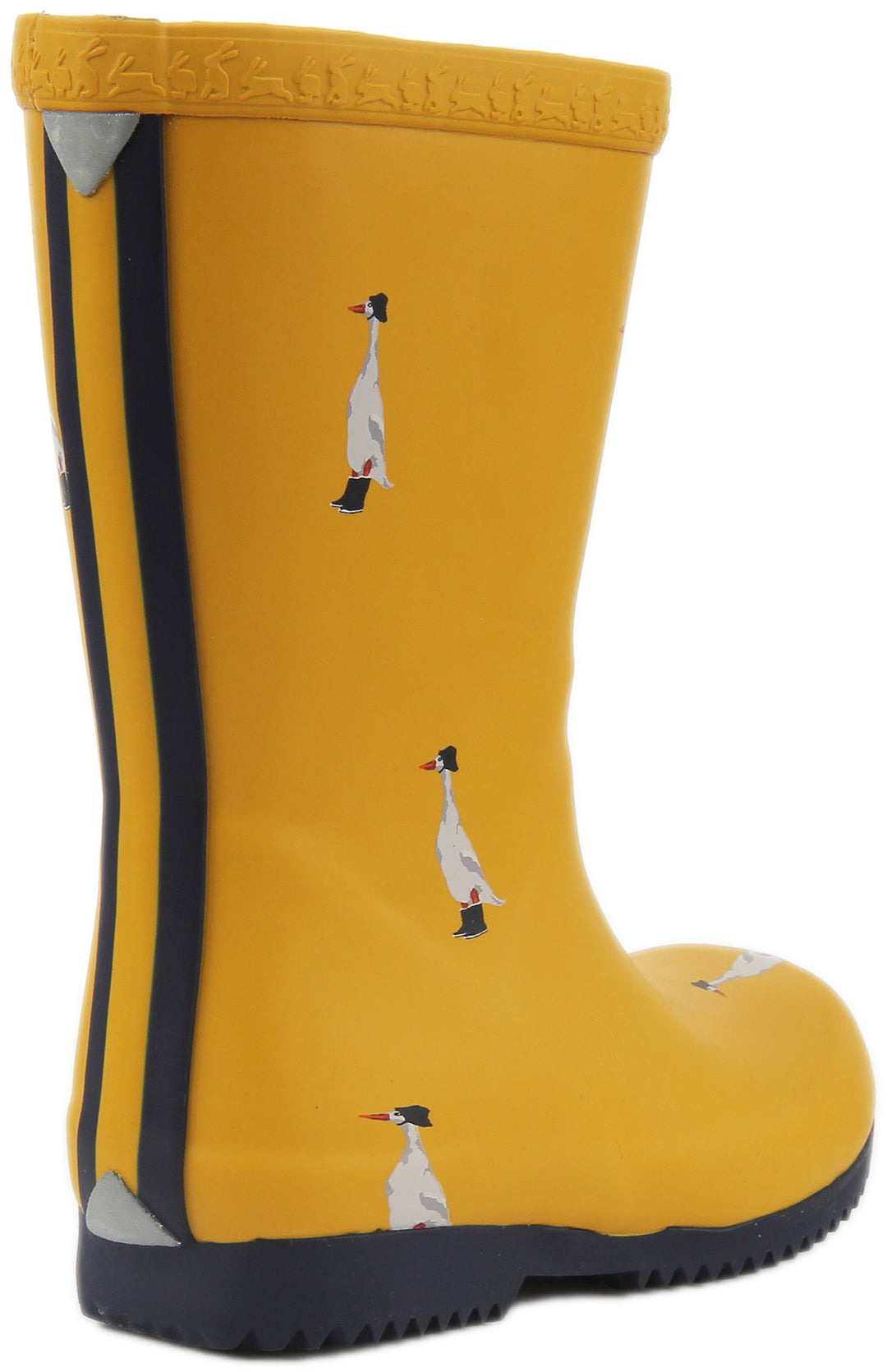 Joules JNR Roll Up Stivali da bambino con stampa di anatra in giallo