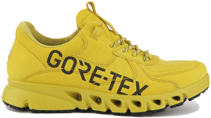 Ecco Multi Vent Baskets imperméables Gore Tex à lacets pour femmes en jaune