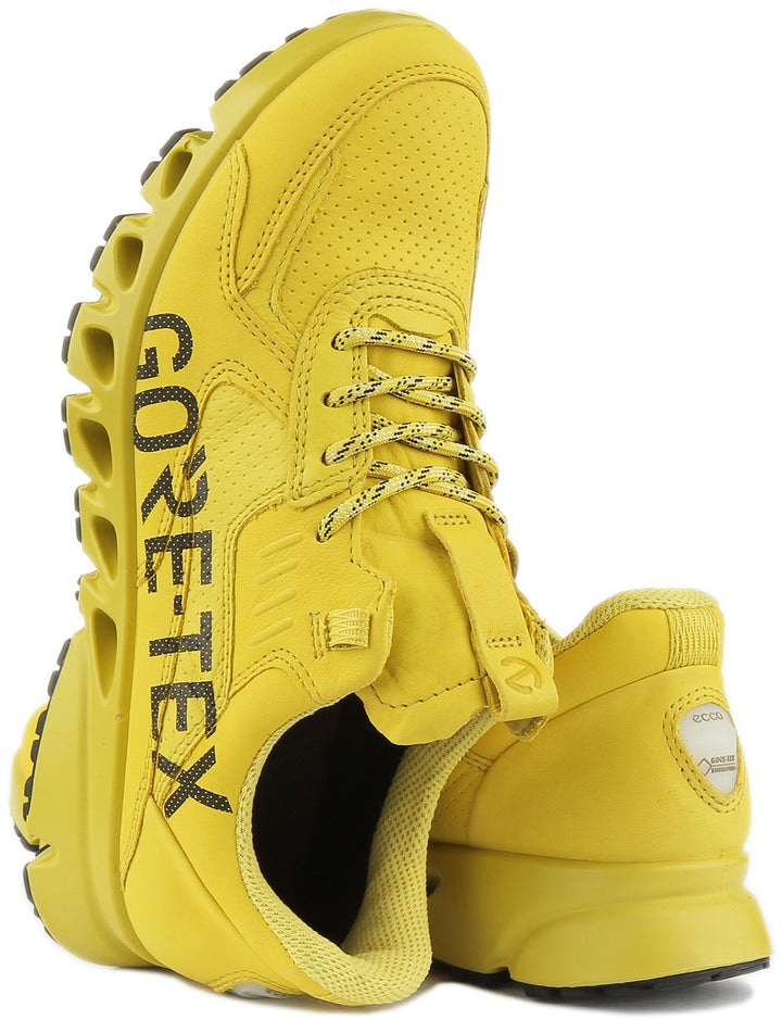 Ecco Multi Vent Baskets imperméables Gore Tex à lacets pour femmes en jaune