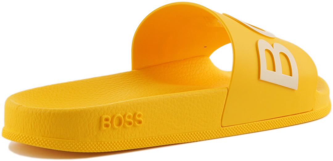 Boss Bay Sliders In Yellow For Men