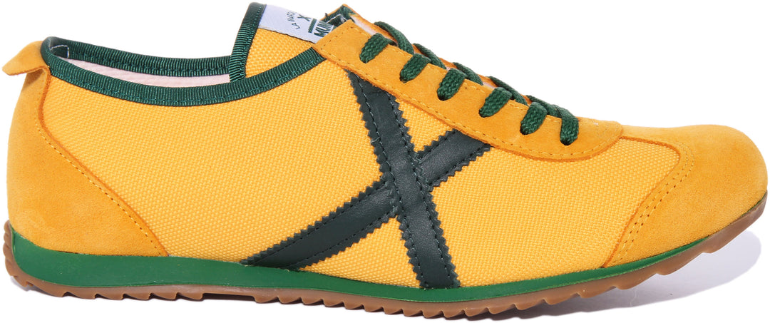 Munich Osaka 508 Zapatillas con cordones de inspiración retro para hombre en amarillo