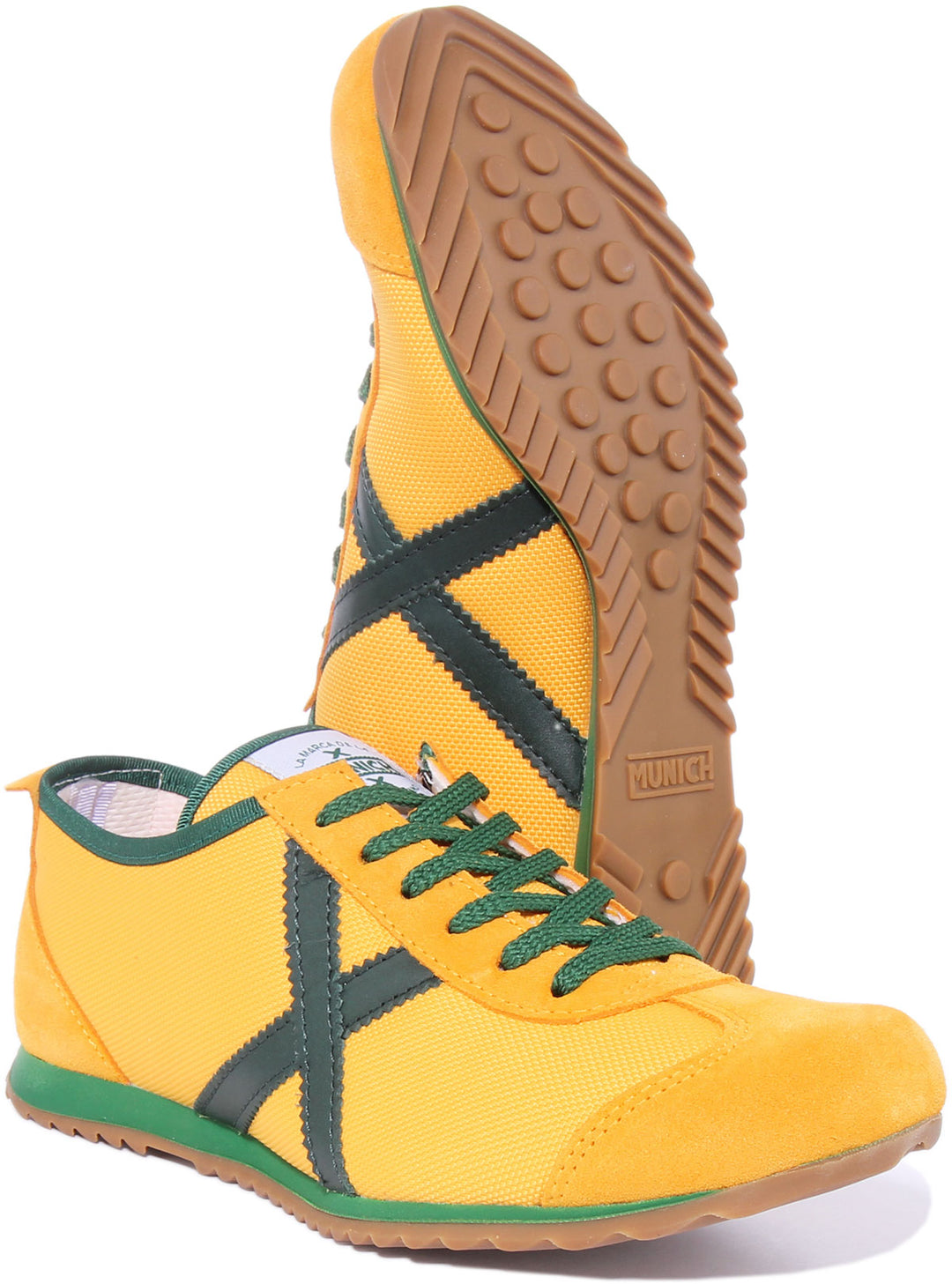 Munich Osaka 508 Zapatillas con cordones de inspiración retro para hombre en amarillo