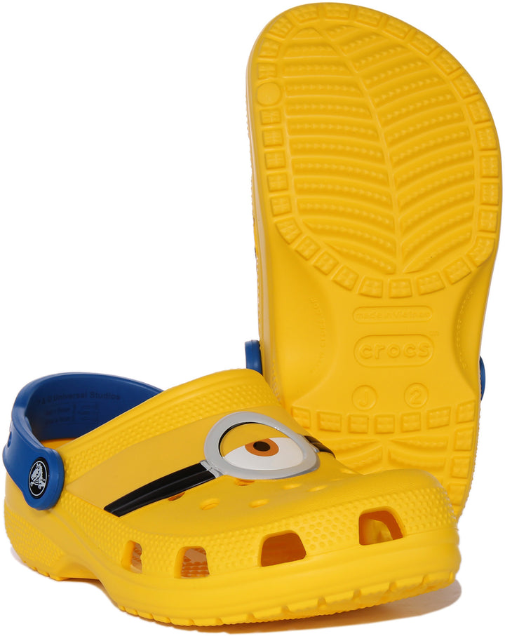 Crocs Fun Lab Sandalia zueco Minions para jóvenes en amarillo