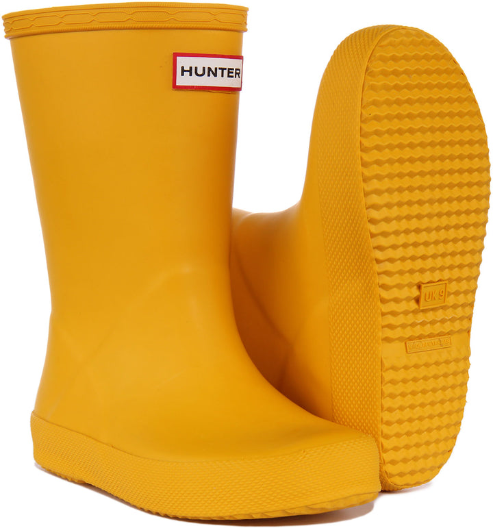 Hunter Original Primera bota de agua clásica para niños en amarillo