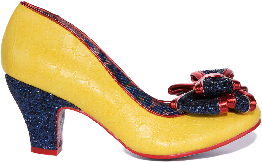 Irregular Choice BanJoe Chaussures à talon moyen pour femmes en jaune