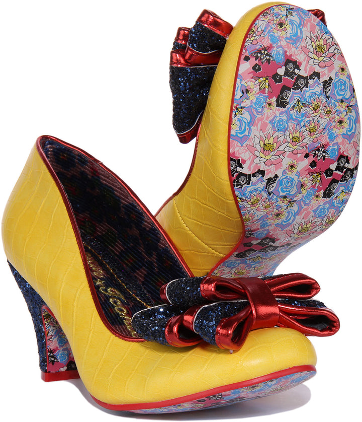 Irregular Choice BanJoe Chaussures à talon moyen pour femmes en jaune