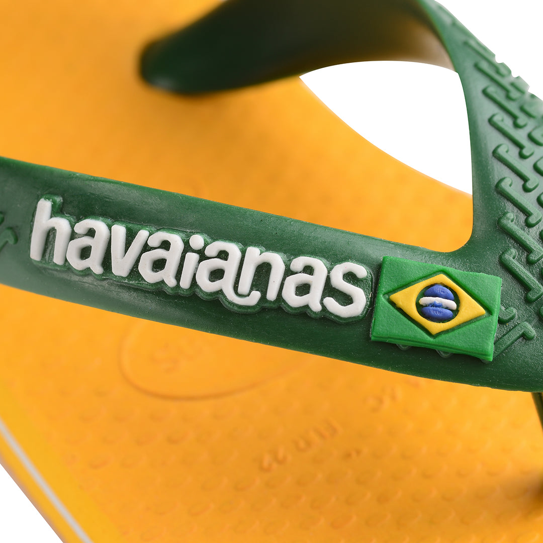 Havaianas Brasil Logo II In Yellow For Toddler