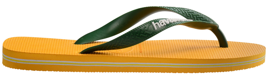 Havaianas Brasil Logo flip flops in yellow and green