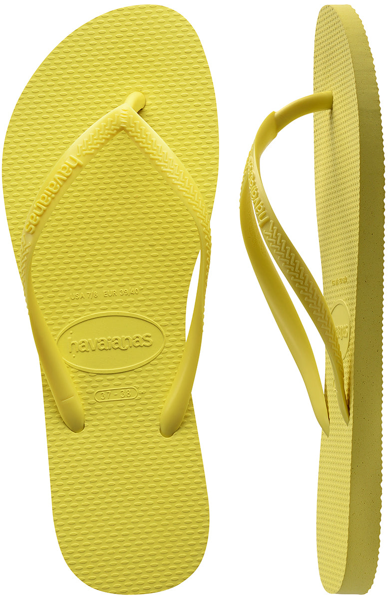 Havaianas Slim Sandale à tongs à lanières étroites pour femmes en jaune