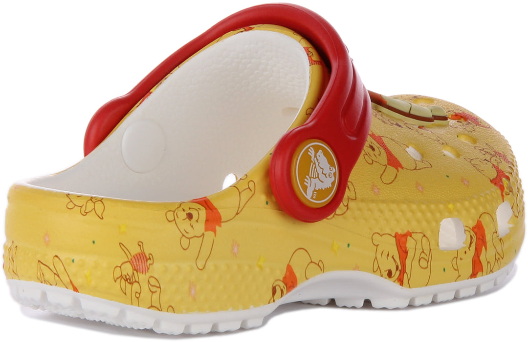 Crocs Classic Sandalo zoccolo Winnie The Pooh per bambino in giallo rosso