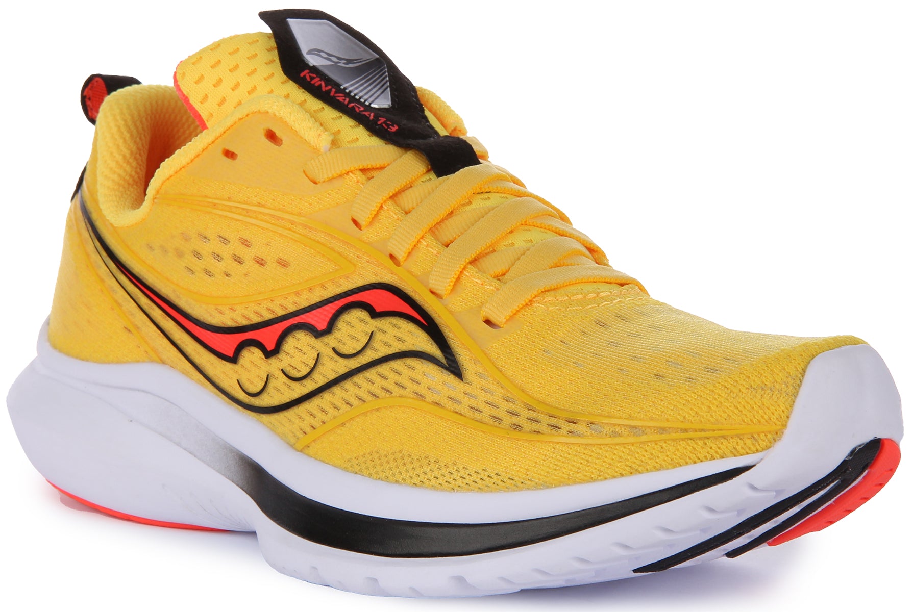 Saucony Kinvara 13 Scarpe da corsa in rete traspiranti da donna in giallo rosso