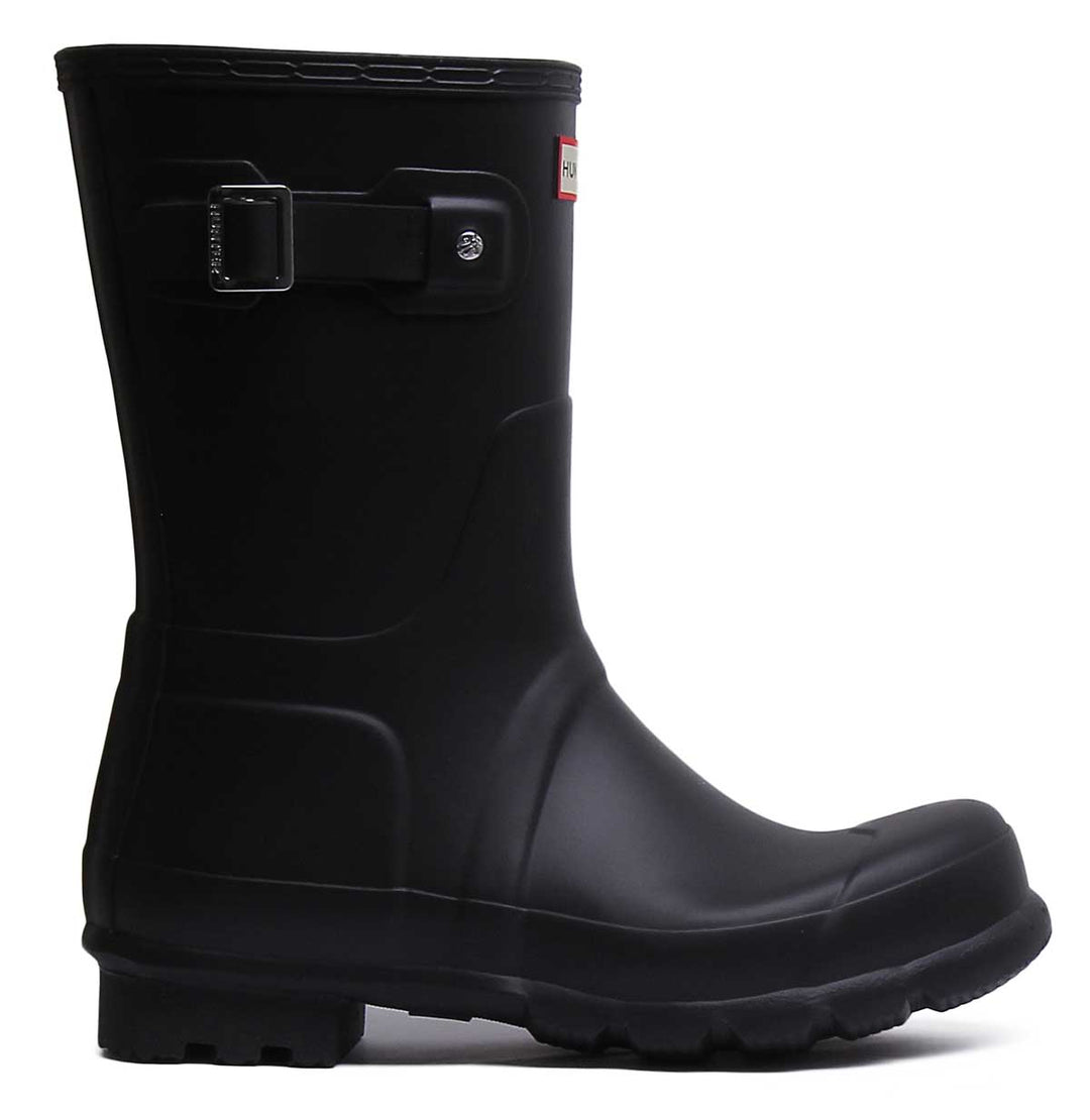 Hunter Mens Orginal Short In Black Mens Short Welly Boot